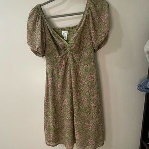 Olive and Blush Floral dress